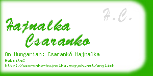 hajnalka csaranko business card
